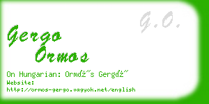 gergo ormos business card